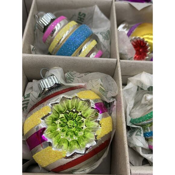 Vtg Christopher Radko Shiny Brite Reflectors Indents & Bells Original Box - Picture 5 of 7